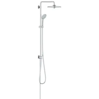 GROHE Vitalio Joy 260, Duschset ohne Armatur, wassersparend, 8l pro Min (Regendusche für vorhandene Armaturen, Kopfbrause mit 3 Strahlarten, Duschstange 74cm, Duschsystem), chrom, 27421002