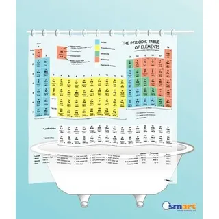 SMART by Simple Memory Art. Duschvorhang Periodensystem (Eva-Vinyl) – Der offizielle Vorhang von The Big Bang Theory
