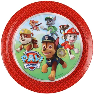 Amscan 999132 Pappteller, Motiv Paw Patrol, 22 cm