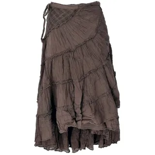 Guru-Shop Minirock Boho Wickelrock, Krinkelrock, Maxirock,.. alternative Bekleidung braun