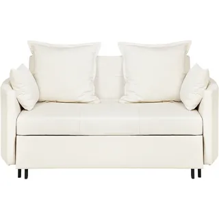 Beliani Schlafsofa Stoff 2-Sitzer Beige