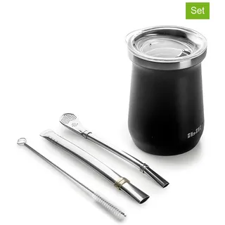 Ibili 4tlg. Yerba Mate-Set in Schwarz
