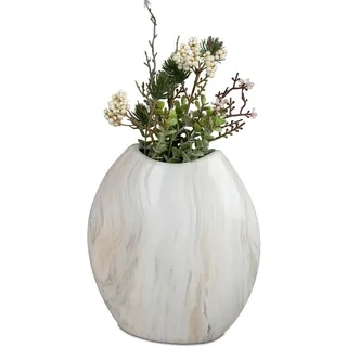 formano Dekovase 20 cm Marmor Blumenvase oval
