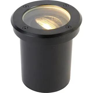 QAZQA Bodenstrahler Edelstahl schwarz IP65 verstellbar GU10
