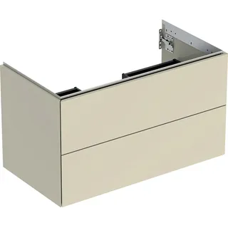 Geberit Waschtischunterschrank 2 Schubladen 88,8 x 50,4 x 47 cm Sandgrau hochglänzend