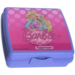 Tupperware Sandwich-Box Brotdose lila Barbie | Quadratische Aufbewahrungsbox mit Scharnier & Verriegelung | Lunchbox für Sandwiches, Pausenbrot & Snacks | BPA-frei