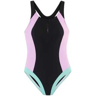 LASCANA Badeanzug Damen Schwarz/Rosa 46