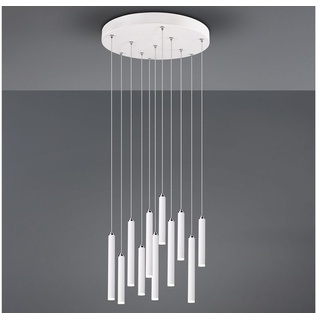 Runde LED Pendelleuchte Weiß matt mit 3 Stufen Dimmer Lampen für über Esstisch
