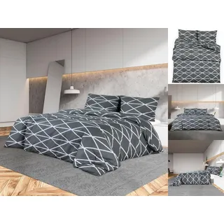 vidaXL Bettwäsche-Set Grau 220 x 240 cm + 2 x 80 x 80 cm