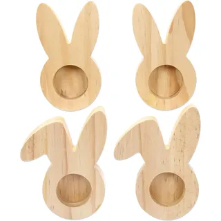 Papierdrachen 4 Eierbecher aus Holz - Hochwertige Oster Dekoration -  für Brunch