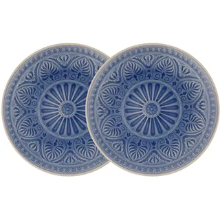 BUTLERS Teller Ø31cm 2er Teller Set SUMATRA Steinzeug Geschirr | Speiseteller Dinnerteller Essteller Deko-Teller | Exotisch & gemustert | Mikrowellen- & spülmaschinenfest