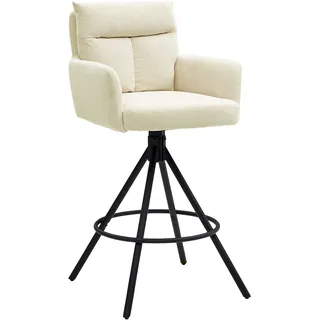 Barhocker Barstuhl Tresenhocker Küchenhocker mit Armlehne Drehbar Cord Hellbeige