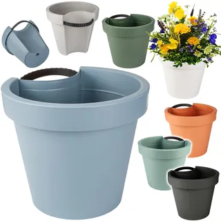 alles-meine.de GmbH Blumentopf - Modell & Farbwahl - Rohr & Stangen - Blumenkasten - bunt - RUND - 24 cm - Regenrohr/Fallrohr - Pflanzgefäß - Geländer/Zaun - Hängetopf - Pfos..