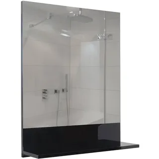 Mendler Wandspiegel mit Ablage 750 x 600 mm Schwarz