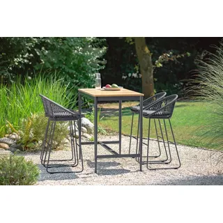 Niehoff Barset Luna, Kuta - bestehend aus 1x Bartisch Luna + 4x Barhocker Kuta + Schutzhaube atmungsaktiv
