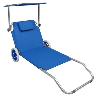 VCM Sonnenliege 165 x 65 x 16 cm Blau
