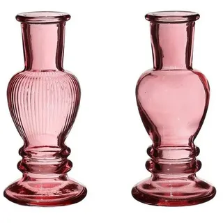 NaDeco Dekovase Glasvase "Venice" 2er Set in Soft Pink, Größe h.11.3 Ø 5cm