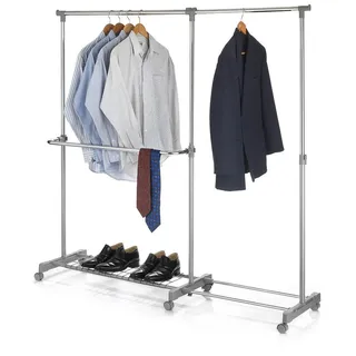 Idimex Rollgarderobe, Chrom, Metall, Vintage, 165x160x42 cm, Garderobe, Garderobenständer