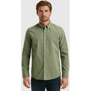 Langarmhemd PME LEGEND, Herren, Gr. M, N-Gr, grün (chinois grün), Web, Obermaterial: 97% Baumwolle, 3% Elasthan, unifarben, regular fit normal, Manschette, Hemden, mit Logo Stickerei