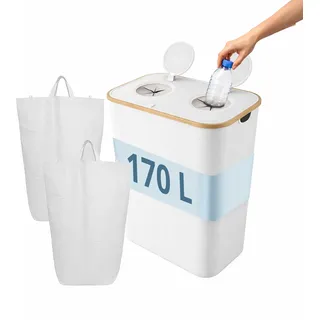 Relaxdays Flaschensammler 170 l Weiß