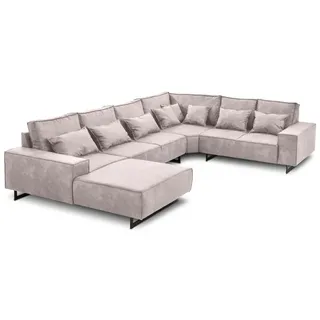 filippo Wohnlandschaft Antwerp Mikrofaser Grau Taupe 373 cm