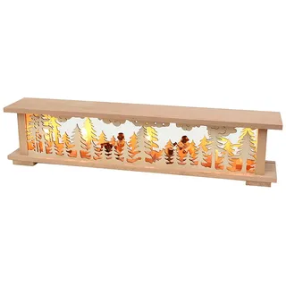 Wichtelstube-Kollektion Holz Schwibbogenbank Schwibbogenunterbau Waldarbeiter 57x10x13cm