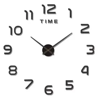 Ruhhy Wanduhr DIY-Wanduhr Loft 60 - 130 cm (Ruhiges Uhrwerk, zum kleben) schwarz