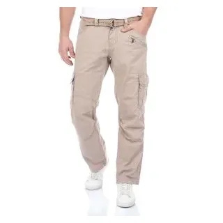 TIMEZONE Herren Cargo Hose BenitoTZ Loose Fit Loose Fit Grau Beige 33W /  30L