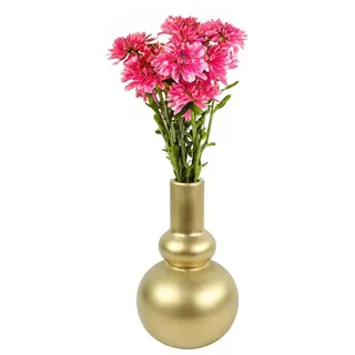 Countryfield Blumenvase Camilla - gold - terracotta - 16 x 25 cm - rund - Flaschenvase - Gold