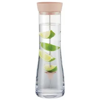 blomus Wasserkaraffe -DRIWA- aus Glas, 1 Liter, Glaskaraffe, Rose Dust, Tropffreies Ausgießen rosa