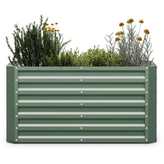 blumfeldt High Grow Straight Hochbeet, Ergonomisches 575-l-Gartenbeet aus Rostfreiem Galvalume-Stahl für Gemüse und Kräuter – Rückenschonendes Design, Einfache Montage, Frostsicher und Kompakt