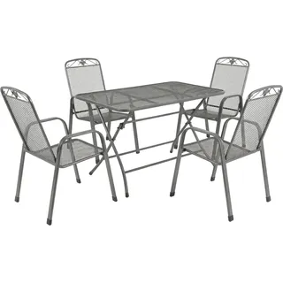 MWH Balkonset MWH Garten-Essgruppe Caffe Latte 2.0 4 Personen, Klappbar witterungsbeständig grau