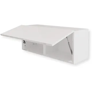 HAJDUK FURNITURE Hängeschrank für Küche 90x35x32 cm Weiß Hochglanz Flach Küchen Klapphängeschrank Schrank Einbauküche Küchenzeile Moderner Küchenmöbel Oberschrank Geräumiger Küchenschrank