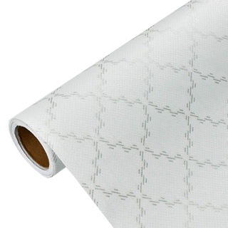 Selbstklebende Tapete Weiß mit Glitzer Wandbelag Klebefolie 10m*60cm Wandaufkleber Rolle für Schlafzimmer Wohnzimmer Küchen Badezimmer Silber Linie