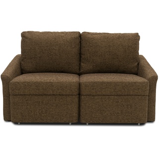 DOMO. Collection Relax Couch | Dauerschläfer Boxspring Sofa mit Schlaffunktion | 2-Sitzer Schlafsofa Gästebett | 168 x 96 x 86 cm | braun