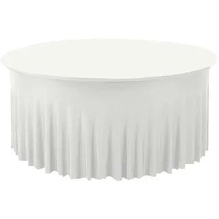 Gastro Uzal Deluxe Tischhusse Bankett Tischhussen Stretchhusse Husse Hussen Biertischhusse Bierzeltgarnitur für Hochzeit Event weiß 120 rund cm, Banketttischhussen