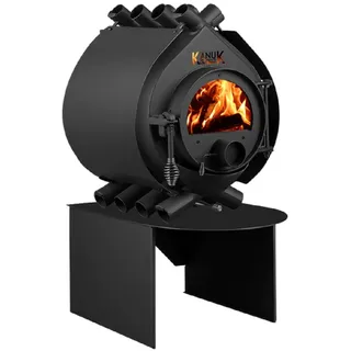 Kanuk Kaminofen Kanuk® Original 7 kW - Seitenverkleidung Pure - Untergestell Box, 6,7 kW schwarz