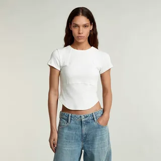 Corset Slim T-Shirt - Weiß - Damen - S
