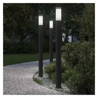 vidaXL Solarleuchte Edelstahl 110,0 cm 3er Set schwarz