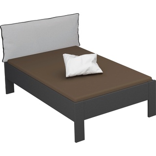 Futonbett RAUCH "Aditio" Betten Gr. Liegefläche B/L: 120 cm x 200 cm Betthöhe: 50 cm, kein Härtegrad, ohne Matratze, grau (graumetallic) Futonbetten Kopfteil Webstoff mit abgesetztem Keder