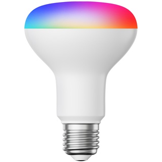 ledscom.de E27 LED RGB Leuchtmittel, R80, warmweiß - kaltweiß (2700 - 6300 K), 9,9 W, 950lm, Smart Home, WLAN, Alexa, matt