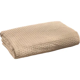 Erwin Müller Sommerdecke, Baumwolldecke beige Größe 100x150 cm - luftig-leicht, weiche Qualität, sehr angenehm - 100% Baumwolle