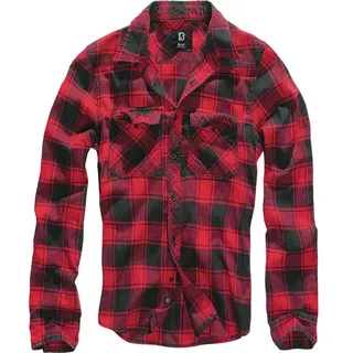 Brandit Textil Check Langarmhemd Red / Black 3XL