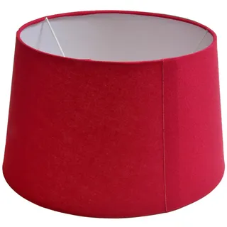 Lampenschirm rund aus Stoff H 16 x Ø 25 cm für Tisch - Stehlampen (rot)