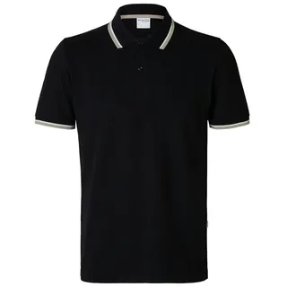 SELECTED HOMME Poloshirt SLMSLIM-ATLAS SPORT SS POLO NOOS schwarz M (50)