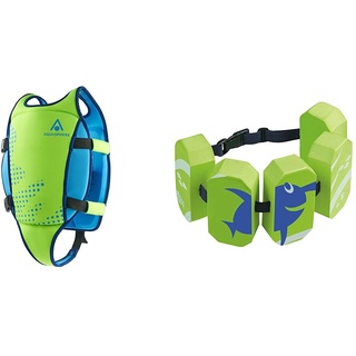 Aqua Sphere Unisex Jugend Swim Vest Schwimmweste, Grün, L (3-6Y) & Beco 96071 8 - Schwimmgürtel Sealife, für 3-6 Jahre, 19-30 kg, grün