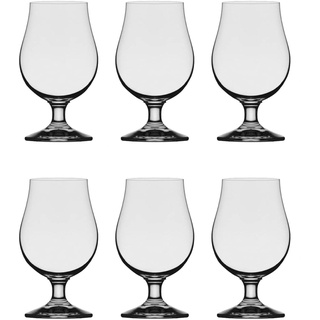 Stölzle Lausitz Biertulpe Berlin 6er-Set I 390ml Biergläser Set optimal für Bierliebhaber I Spülmaschinengeeignetes Biertulpen Set groß I Bruchresistente Weizentulpen aus bleifreiem Kristallglas