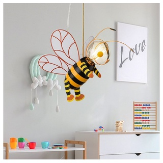 Globo LED Pendelleuchte, Leuchtmittel inklusive, Warmweiß, Kinderzimmerlampe Hängelampe Pendelleuchte LED Biene warmweiß H 120cm gelb