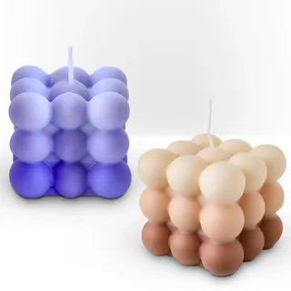NICAVKIT 2 Stück Bubble Candle, Geometrische Kerze, Duftkerzen Geschenkset für Frauen Natürliches Sojawachs Aromatherapie Bubble Kerzen für Geburtstag, Valentinstag, Bad