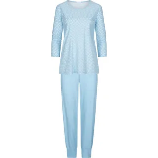 Mey, Damen, Pyjama, Emelie Schlafanzug 3/4 Arm, Blau, (42)